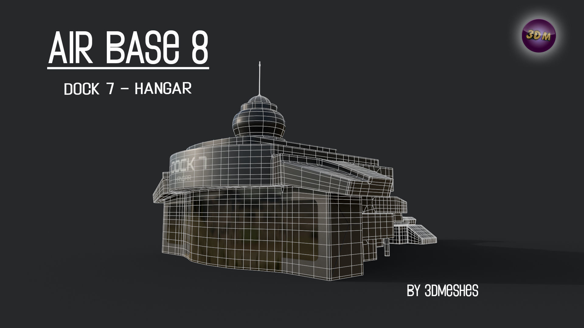 AIR BASE 8 - Dock 7 - Hangar PBR low poly Low-poly 3D model_3