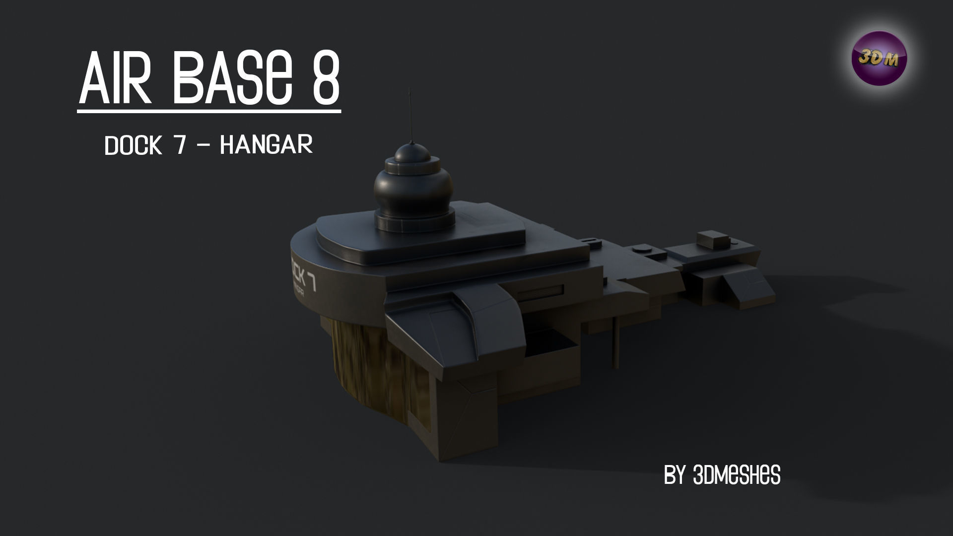 AIR BASE 8 - Dock 7 - Hangar PBR low poly Low-poly 3D model_10