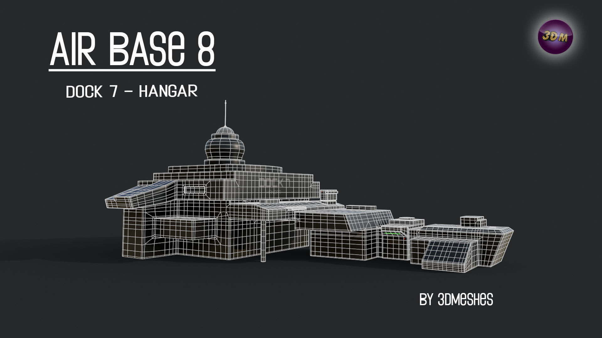 AIR BASE 8 - Dock 7 - Hangar PBR low poly Low-poly 3D model_13