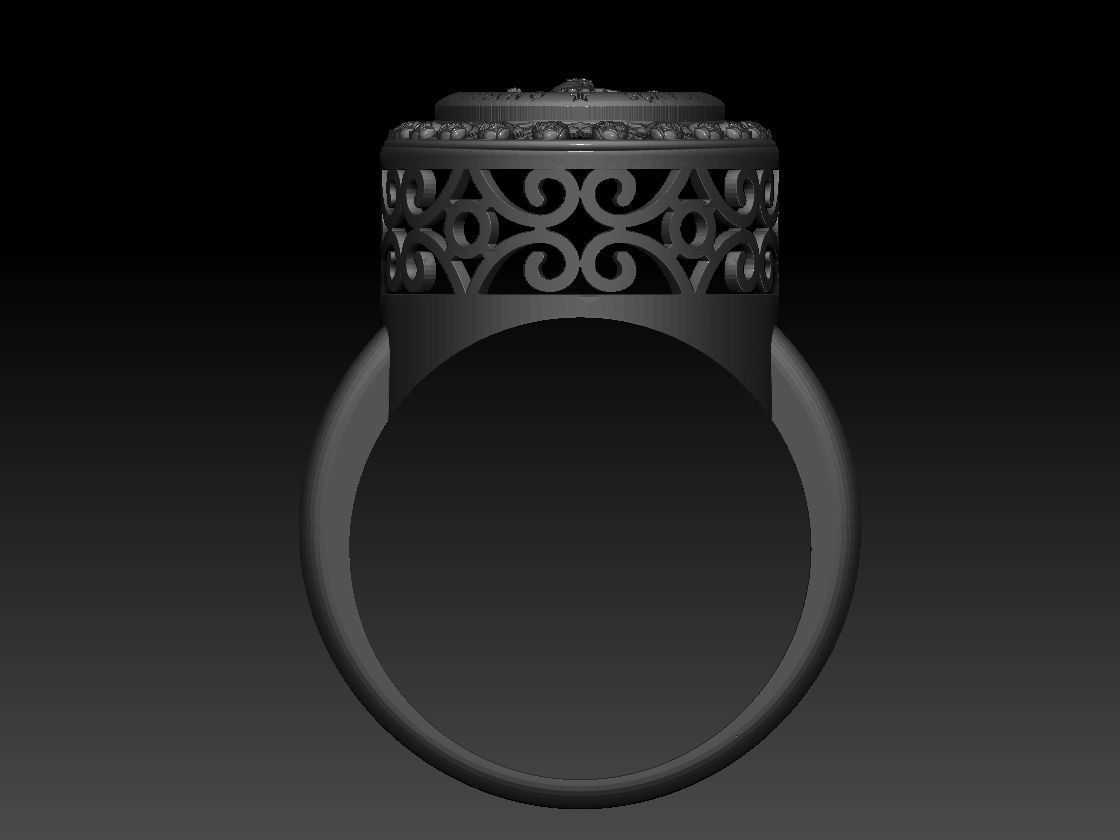 Virgin Mary Medallion Ring 3D print model 3D print model_12