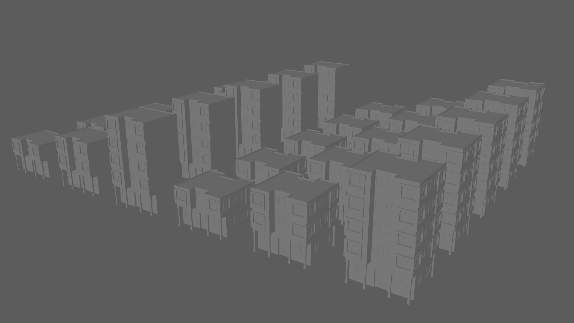 Cartoon Building Low Poly Building A 30 Variant Low-poly 3D model_7