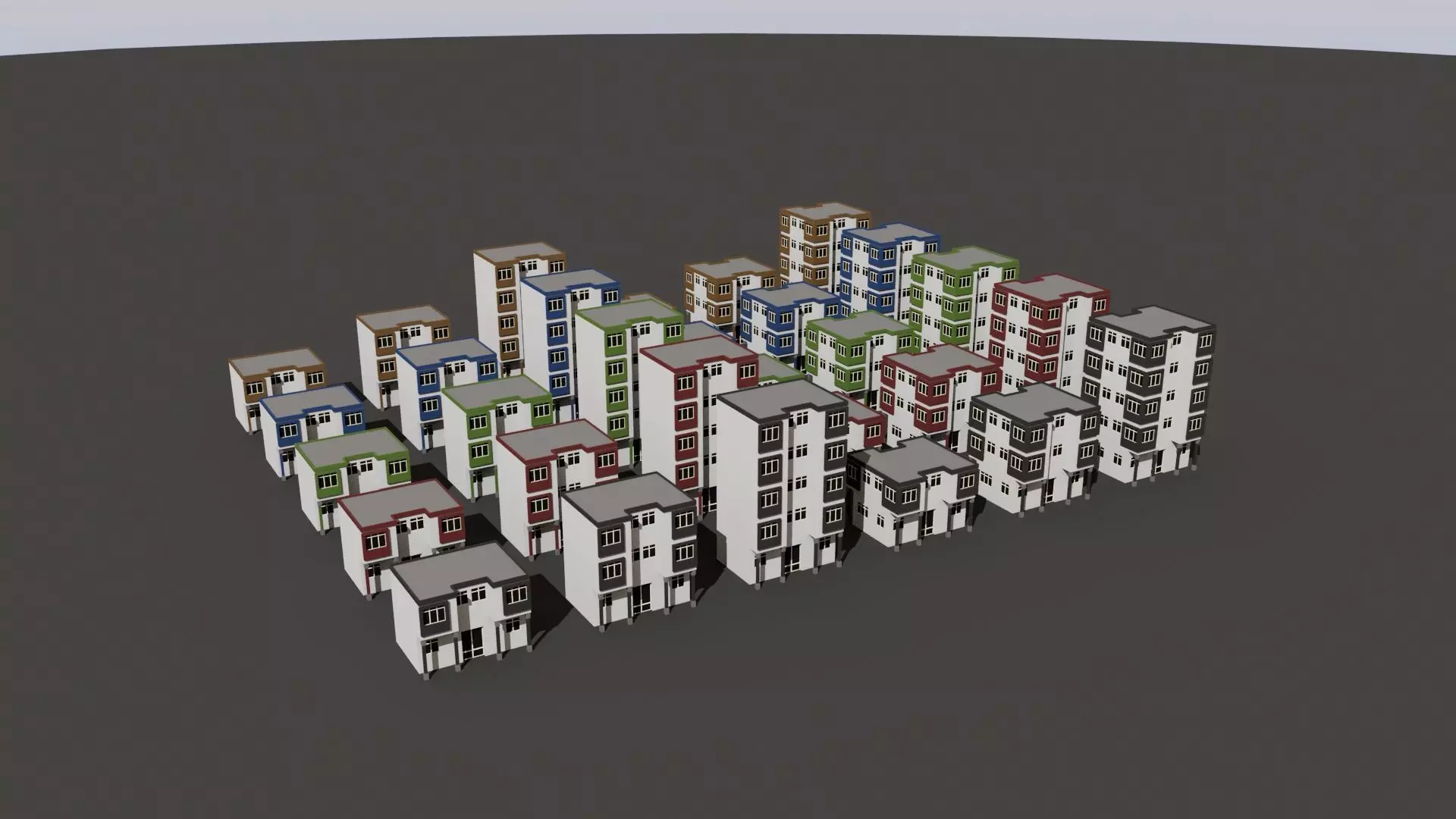 Cartoon Building Low Poly Building A 30 Variant Low-poly 3D model_0