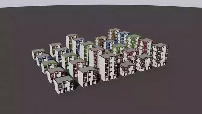 Cartoon Building Low Poly Building A 30 Variant Free low-poly 3D model