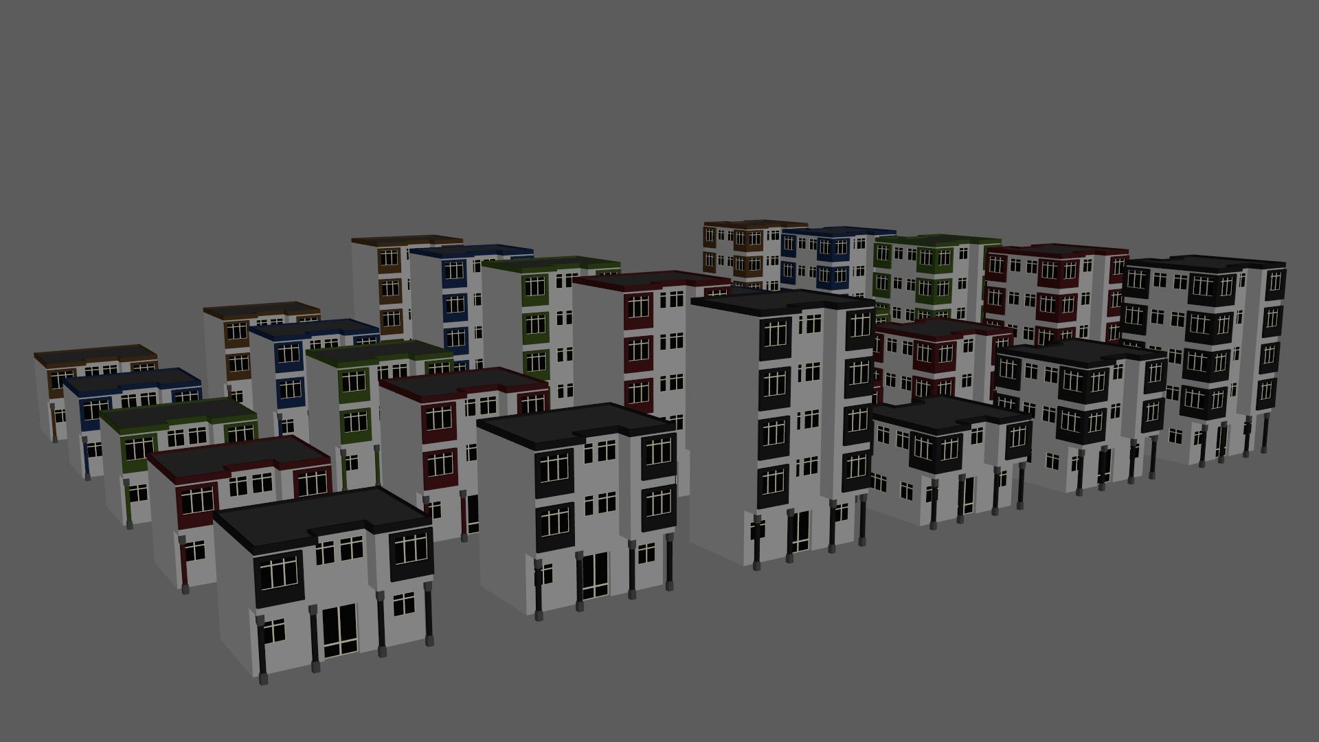 Cartoon Building Low Poly Building A 30 Variant Low-poly 3D model_10