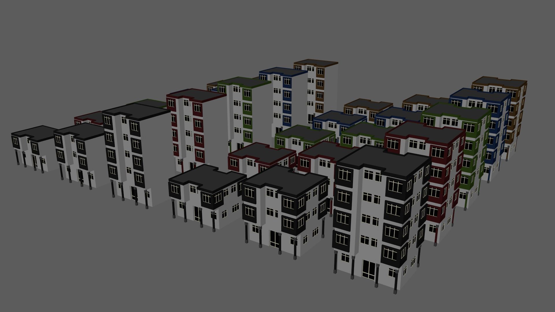 Cartoon Building Low Poly Building A 30 Variant Low-poly 3D model_11