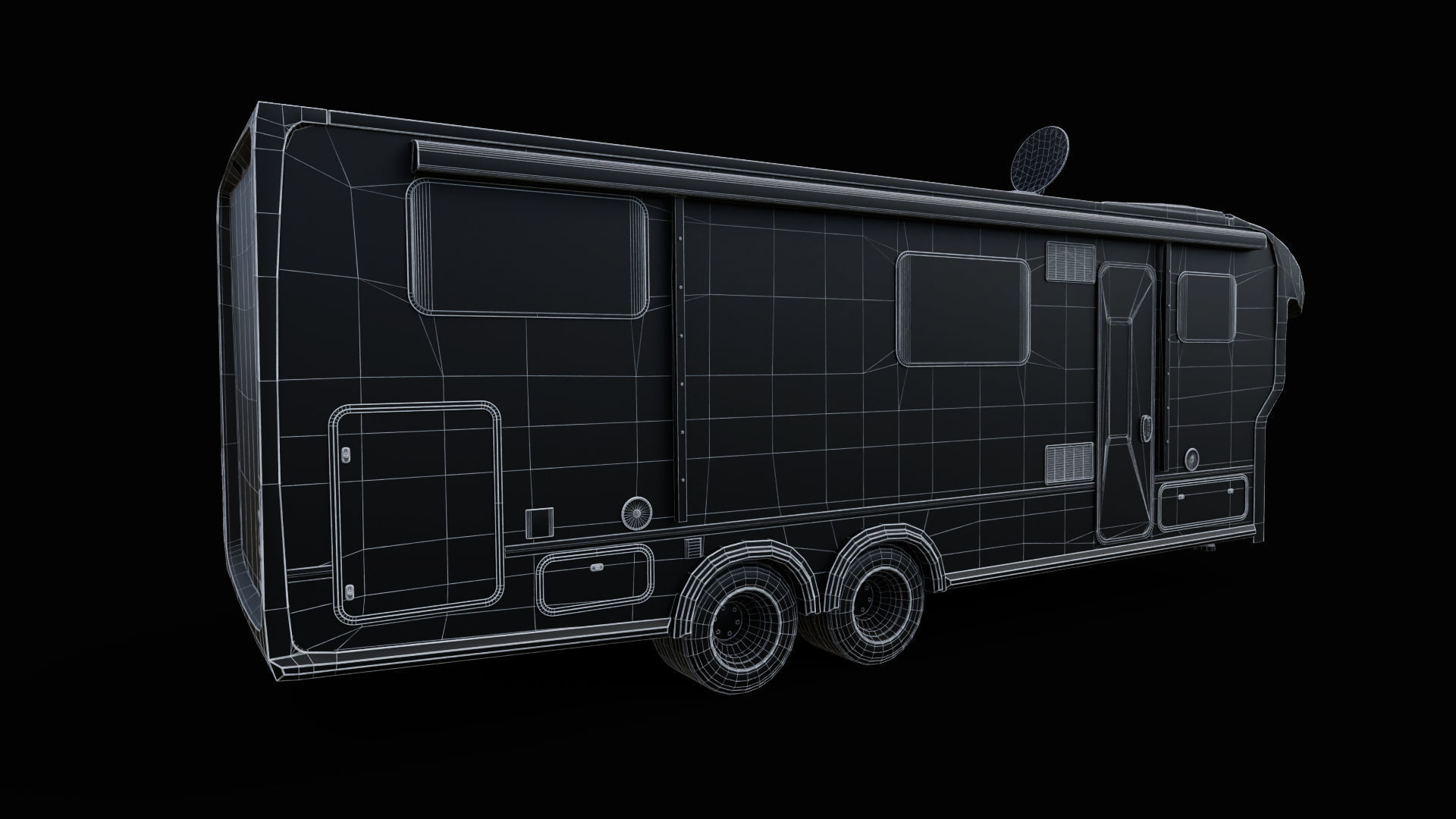 Motorhome Trailer RV Low-poly 3D model_6