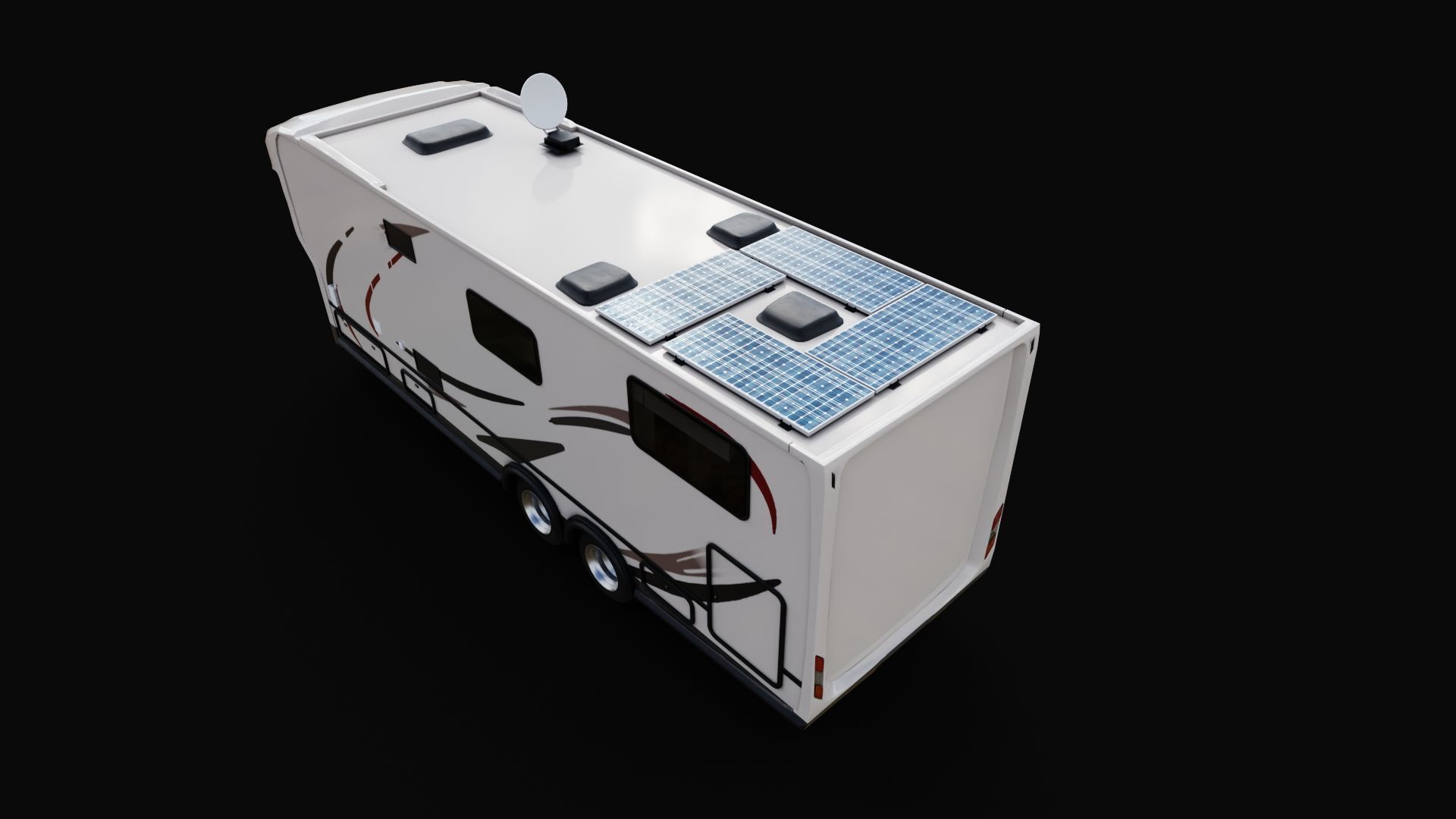 Motorhome Trailer RV Low-poly 3D model_4