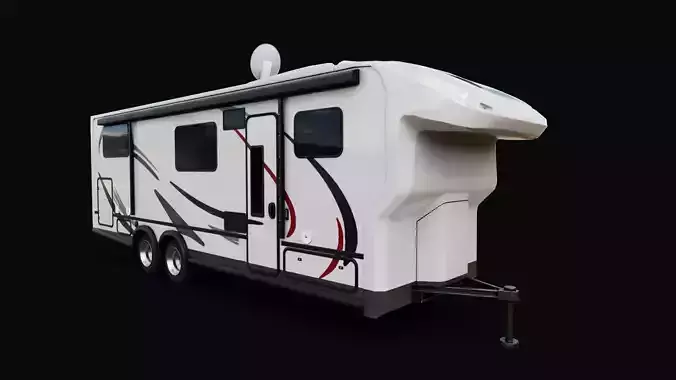 Motorhome Trailer RV Low-poly 3D model