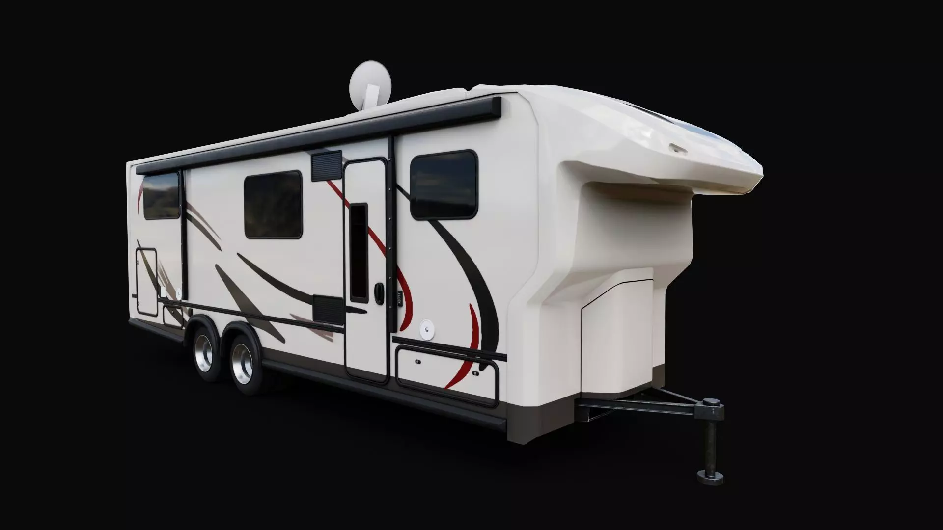 Motorhome Trailer RV Low-poly 3D model_0