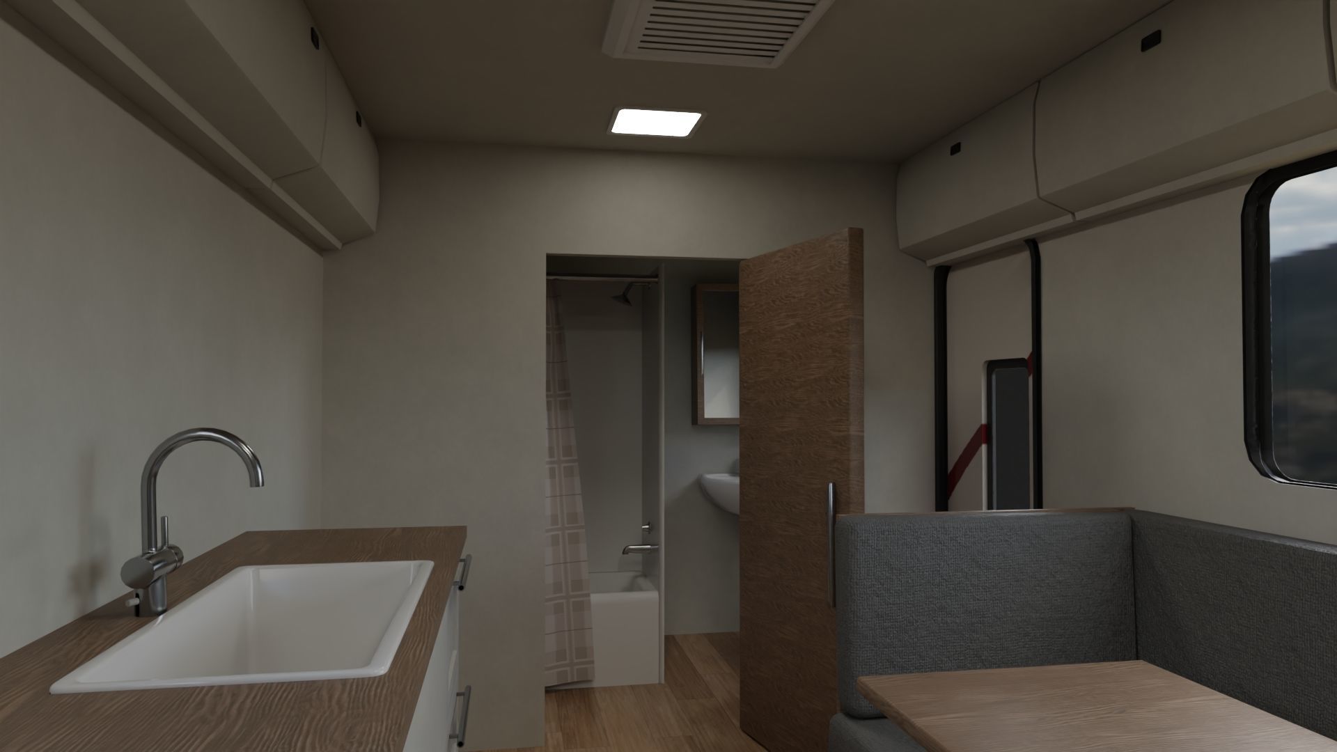 Motorhome Trailer RV Low-poly 3D model_2