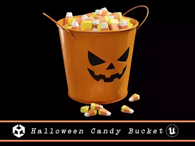 Halloween Candy Bucket  Low-poly 3D model