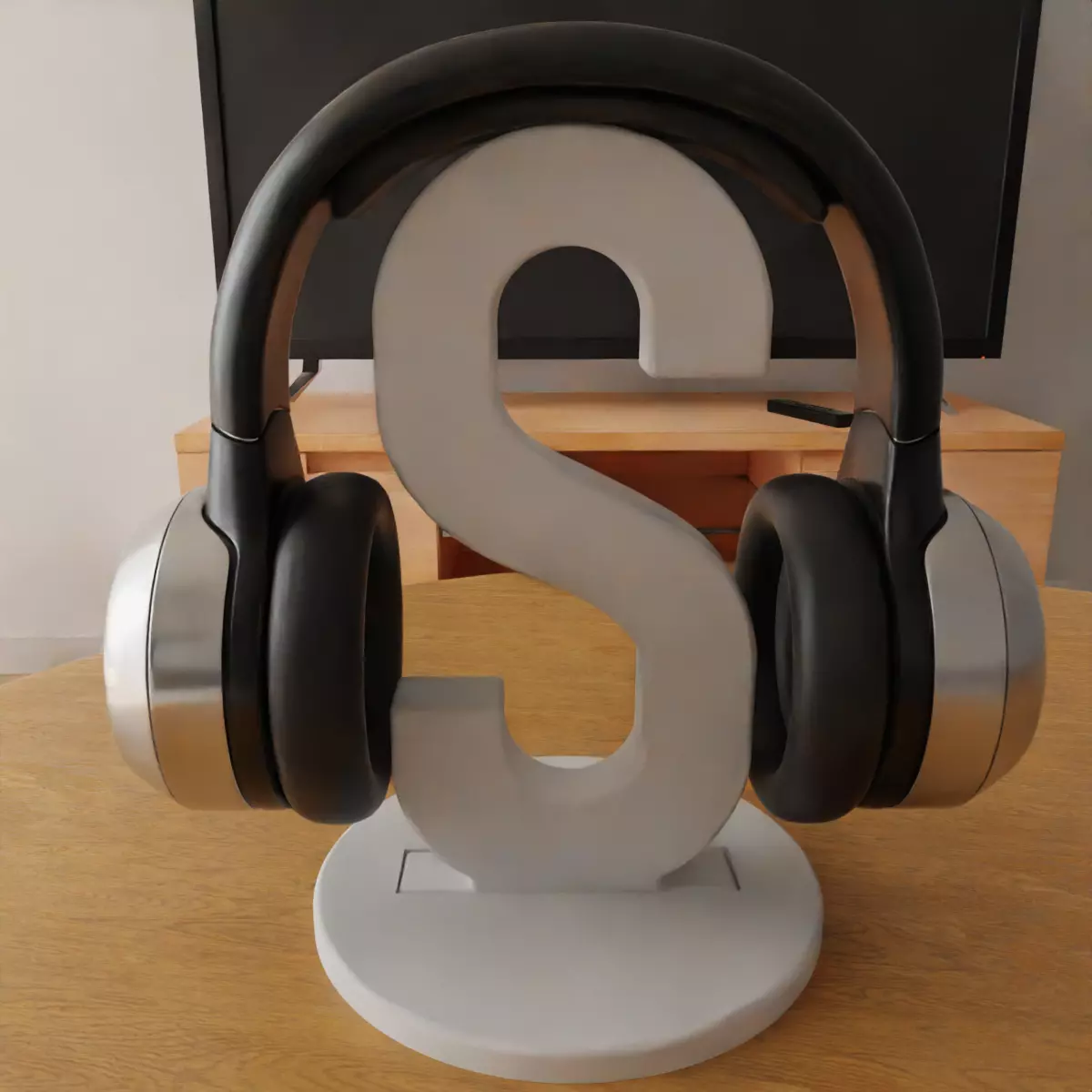 headphone holder stand letter s 3D print model