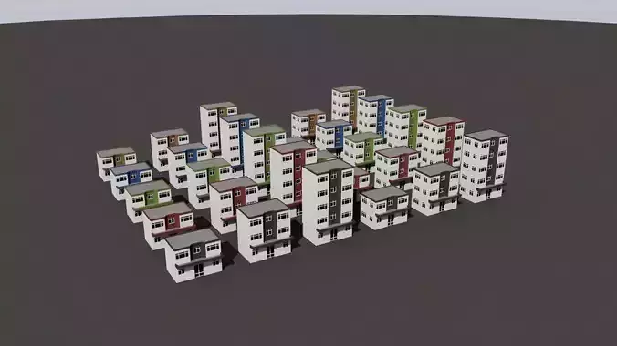 Cartoon Building Low Poly Building B 30 Variant Free low-poly 3D model