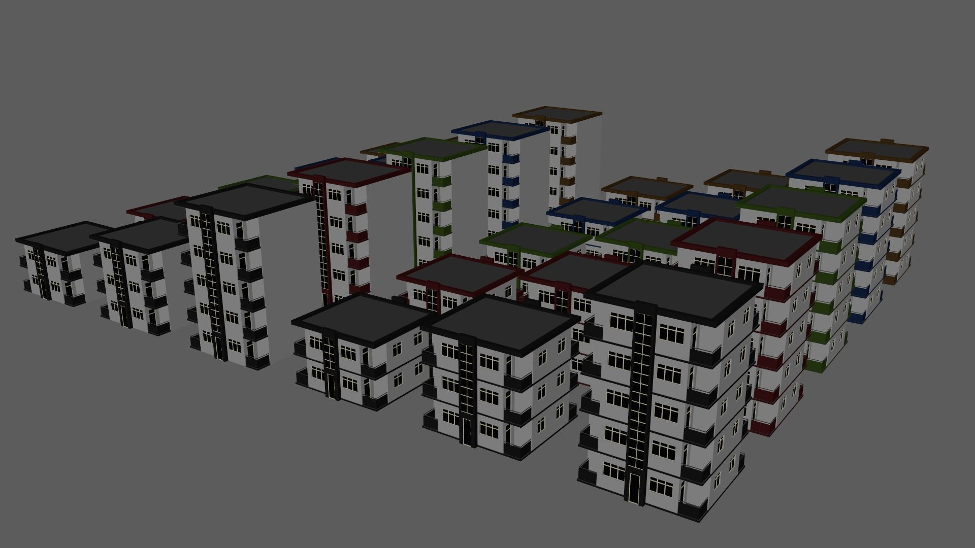 Cartoon Building Low Poly Building C 30 Variant Low-poly 3D model_10