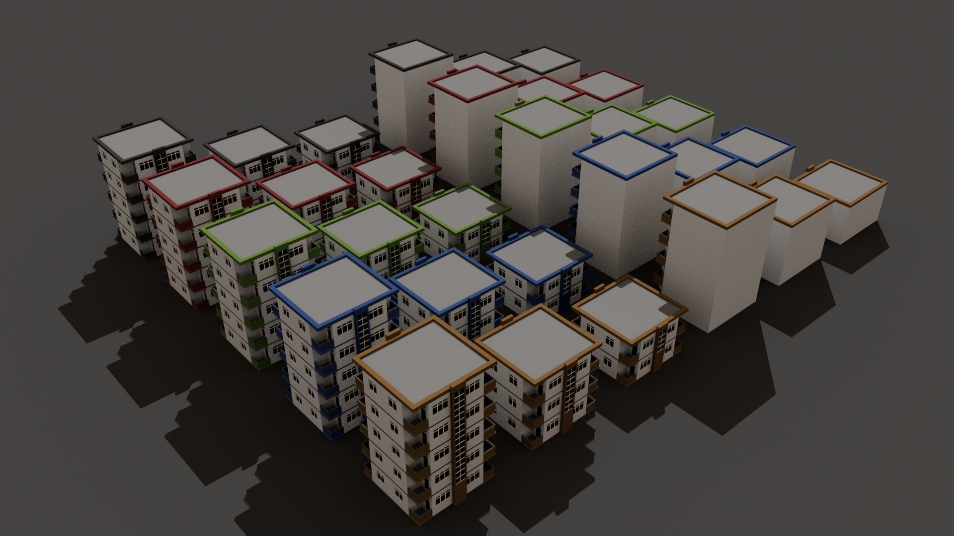 Cartoon Building Low Poly Building C 30 Variant Low-poly 3D model_3