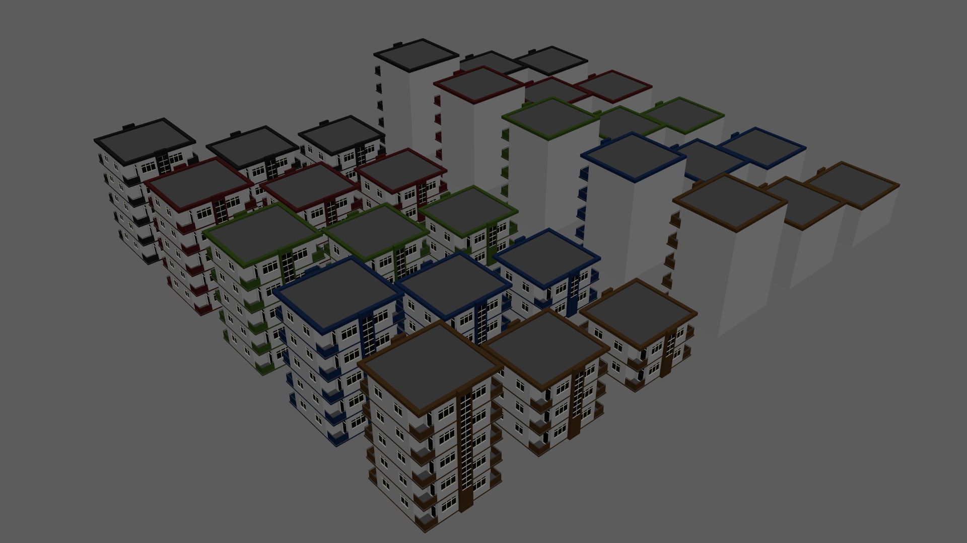 Cartoon Building Low Poly Building C 30 Variant Low-poly 3D model_11