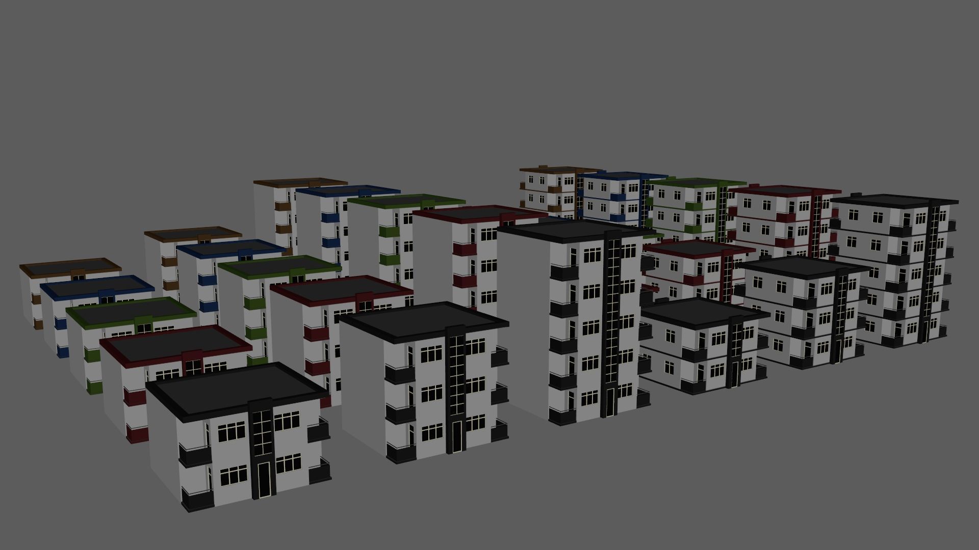 Cartoon Building Low Poly Building C 30 Variant Low-poly 3D model_9