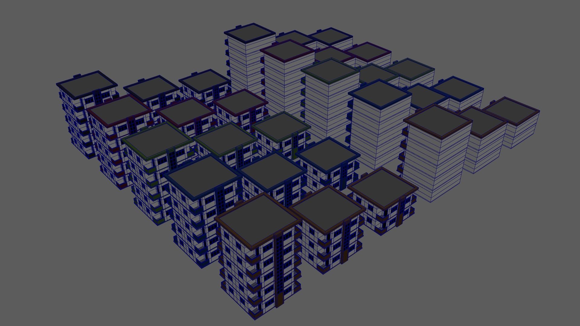 Cartoon Building Low Poly Building C 30 Variant Low-poly 3D model_23