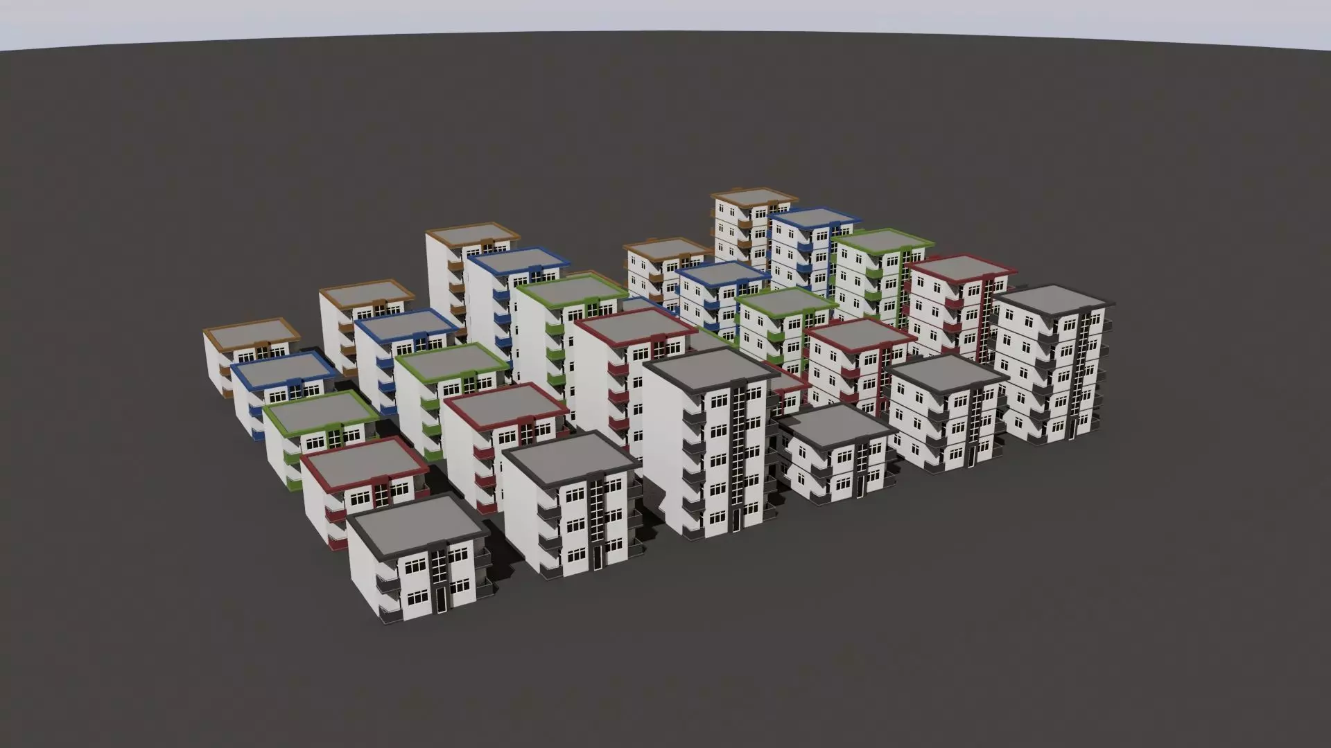 Cartoon Building Low Poly Building C 30 Variant Low-poly 3D model_0