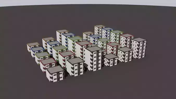 Cartoon Building Low Poly Building C 30 Variant Low-poly 3D model