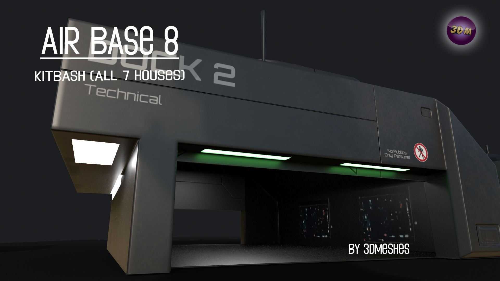 Air Base 8 - Kitbash -  All 7 Houses - PBR Low Poly 3D Model Collection_35