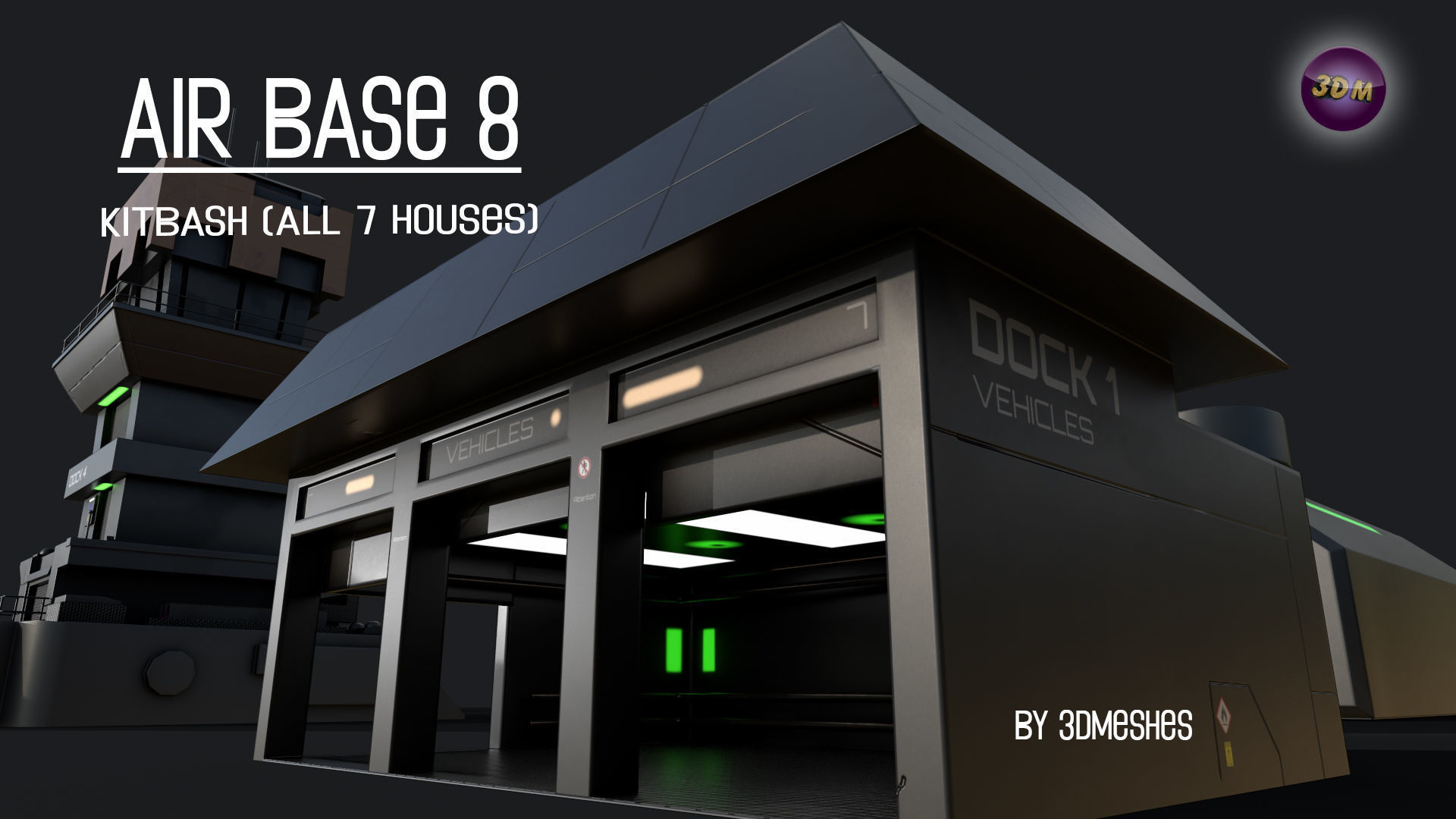 Air Base 8 - Kitbash -  All 7 Houses - PBR Low Poly 3D Model Collection_41