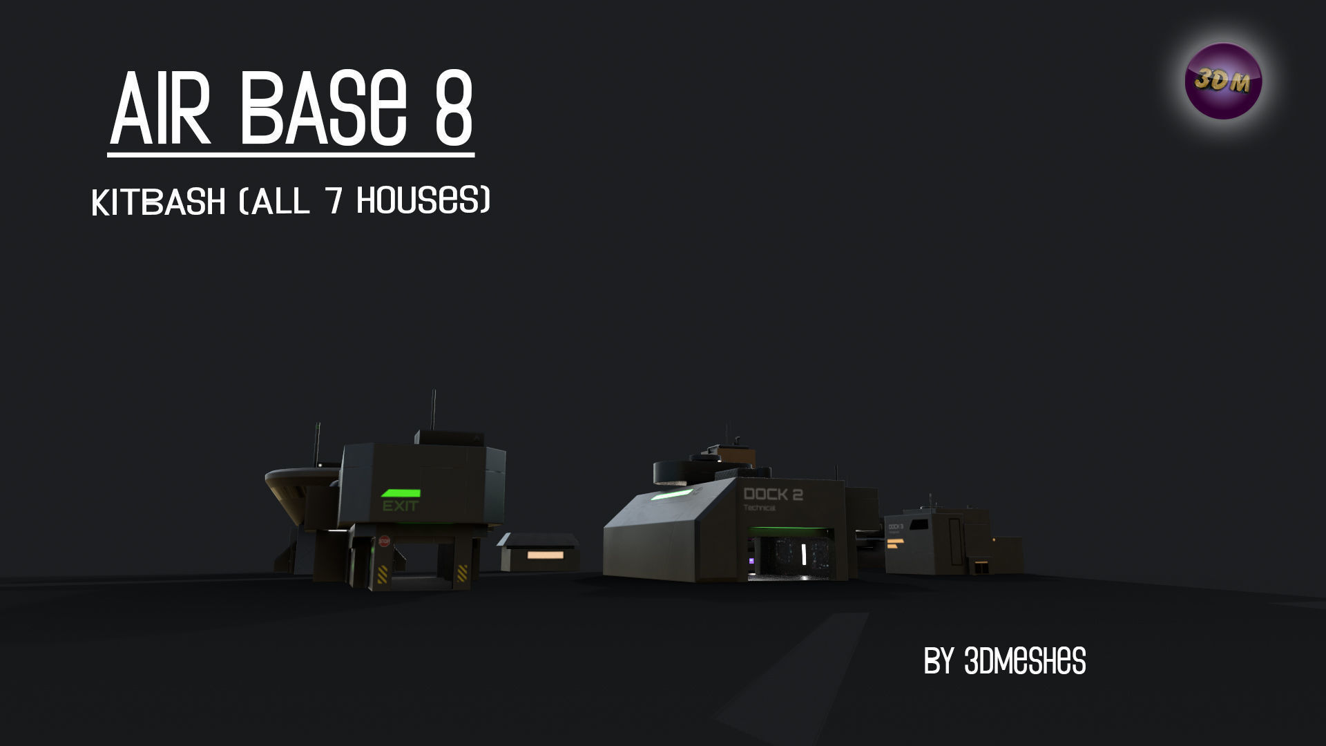 Air Base 8 - Kitbash -  All 7 Houses - PBR Low Poly 3D Model Collection_37