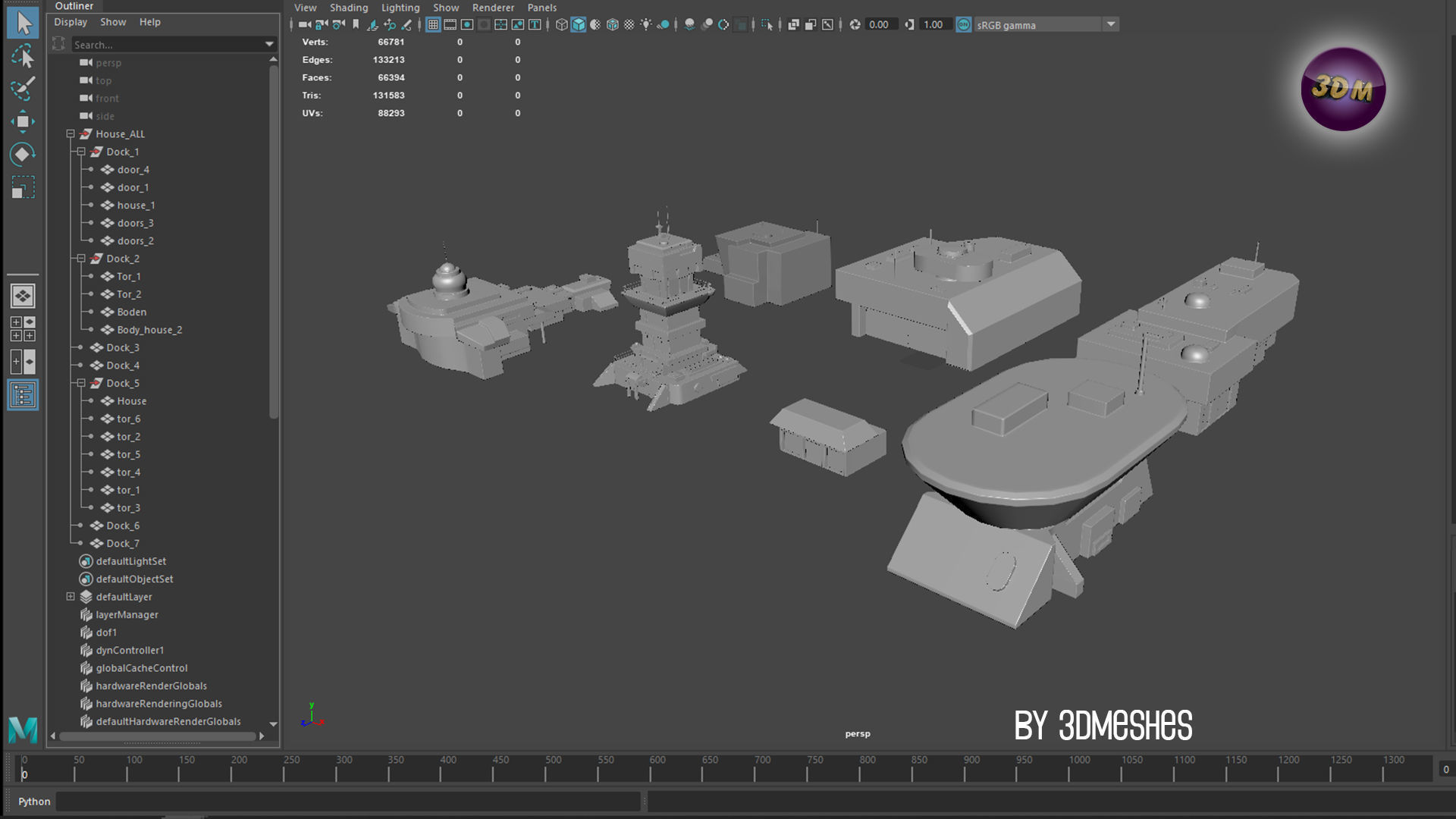 Air Base 8 - Kitbash -  All 7 Houses - PBR Low Poly 3D Model Collection_29