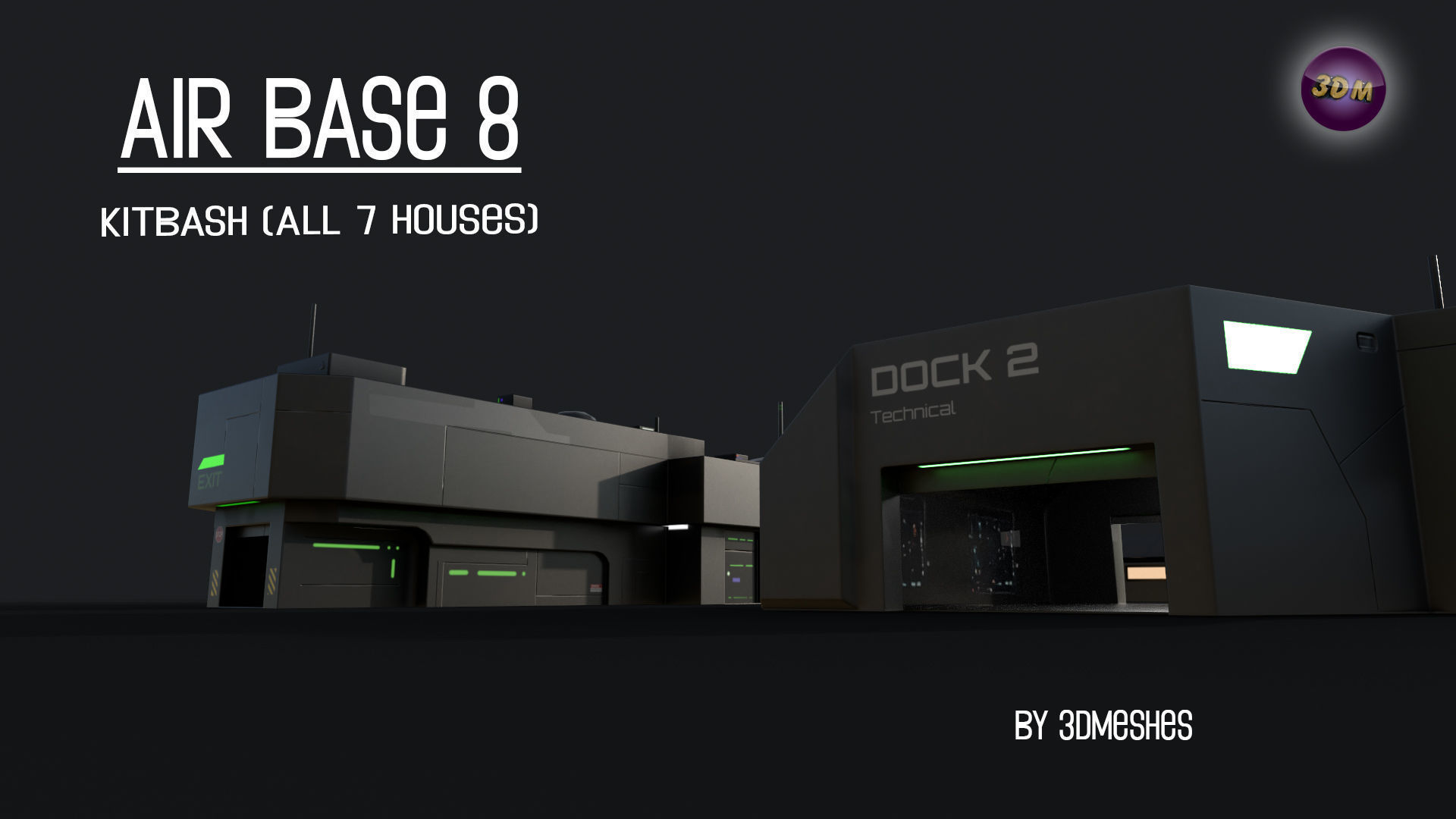 Air Base 8 - Kitbash -  All 7 Houses - PBR Low Poly 3D Model Collection_18