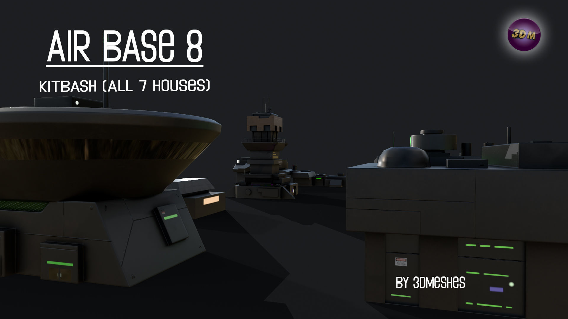Air Base 8 - Kitbash -  All 7 Houses - PBR Low Poly 3D Model Collection_34