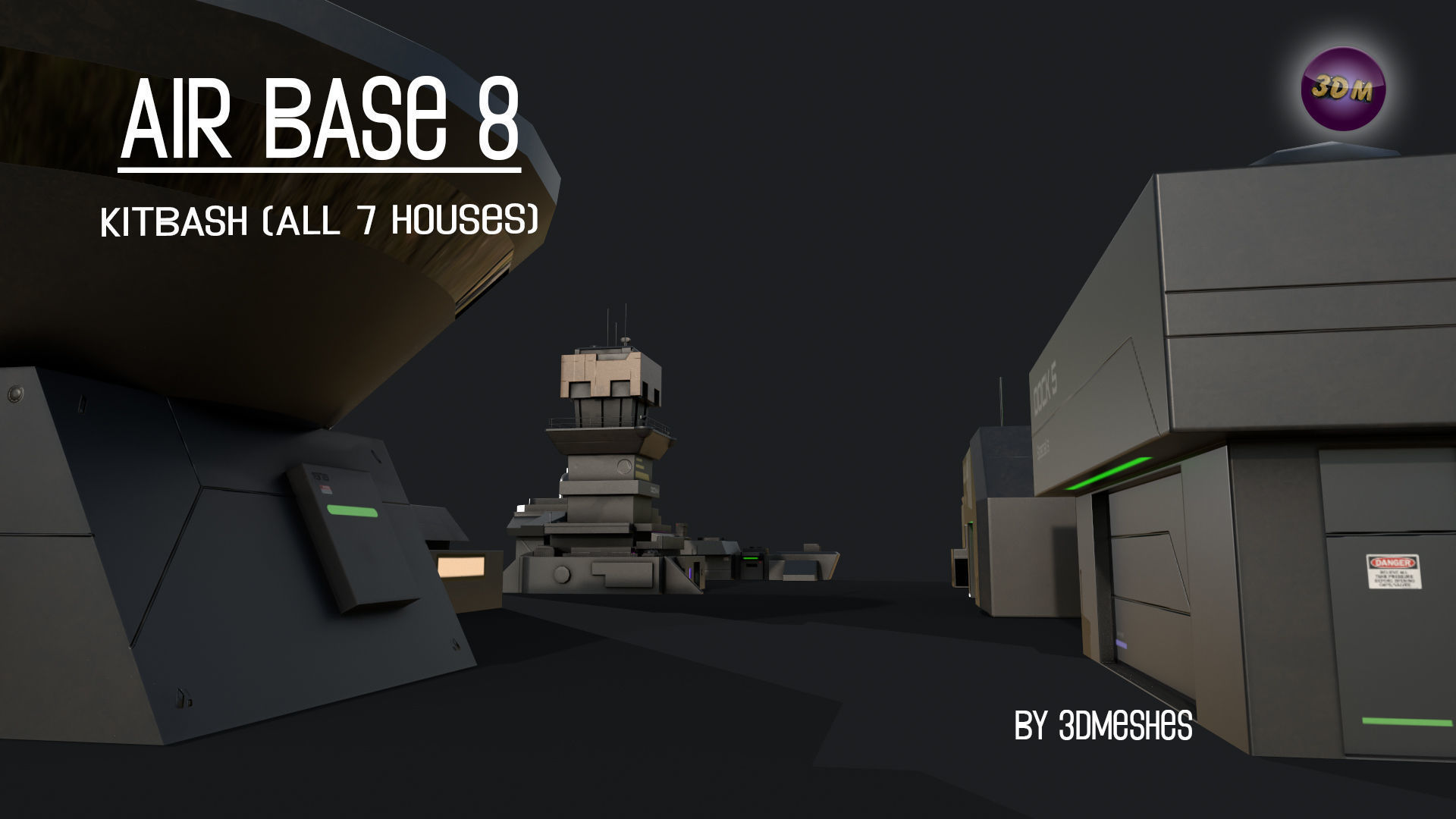 Air Base 8 - Kitbash -  All 7 Houses - PBR Low Poly 3D Model Collection_24