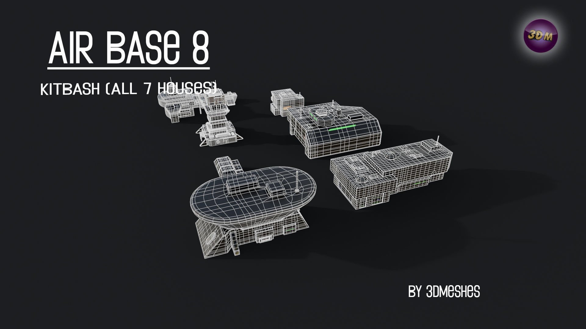 Air Base 8 - Kitbash -  All 7 Houses - PBR Low Poly 3D Model Collection_22