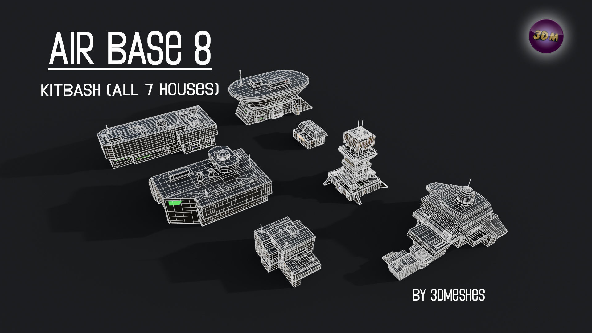 Air Base 8 - Kitbash -  All 7 Houses - PBR Low Poly 3D Model Collection_25