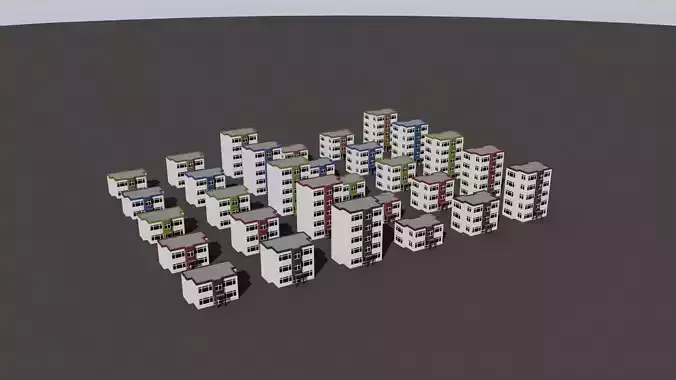 Cartoon Building Low Poly Building E 30 Variant Low-poly 3D model