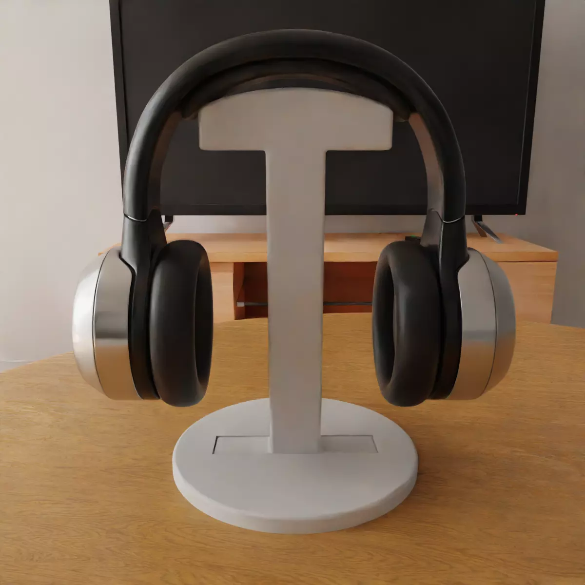 headphone holder stand letter T 3D print model
