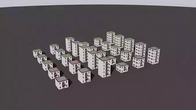 Cartoon Building Low Poly Building H 30 Variant Low-poly 3D model