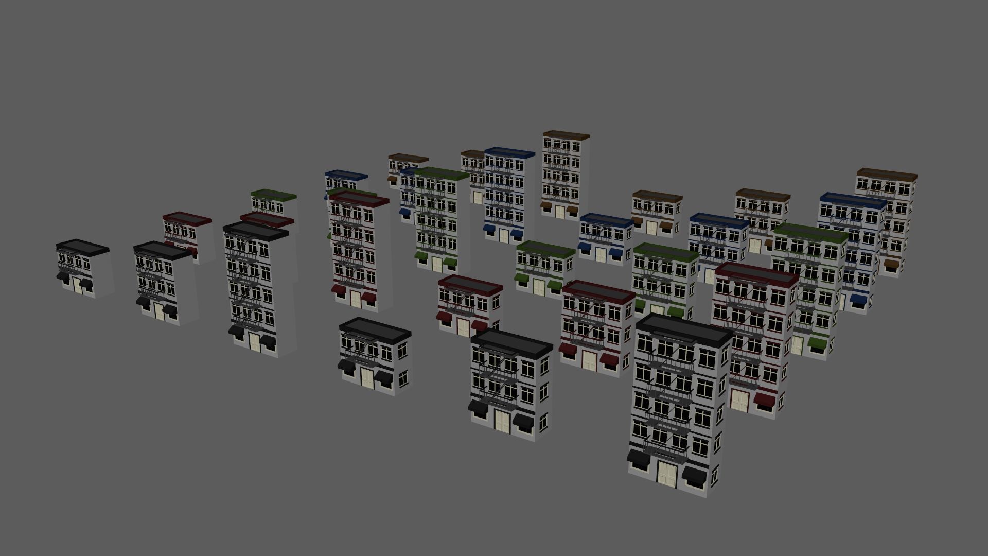 Cartoon Building Low Poly Building J 30 Variant Low-poly 3D model_10