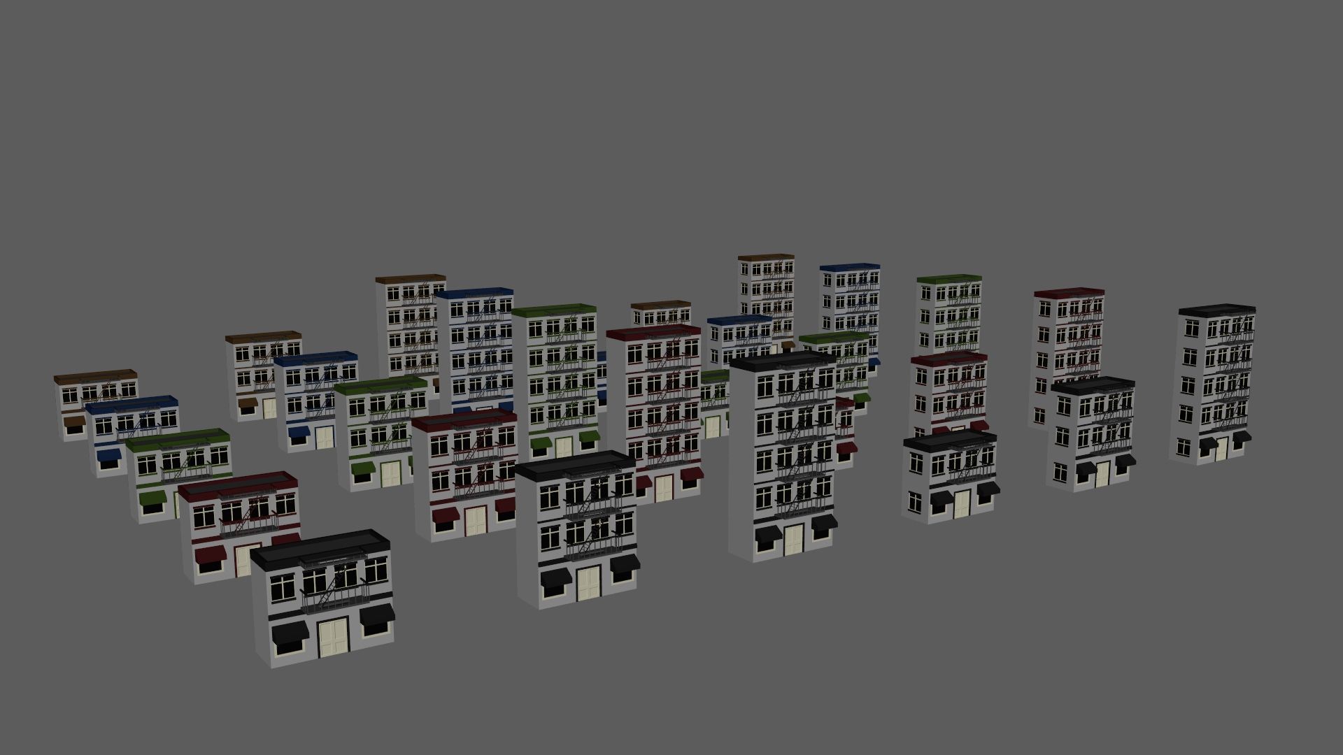 Cartoon Building Low Poly Building J 30 Variant Low-poly 3D model_9