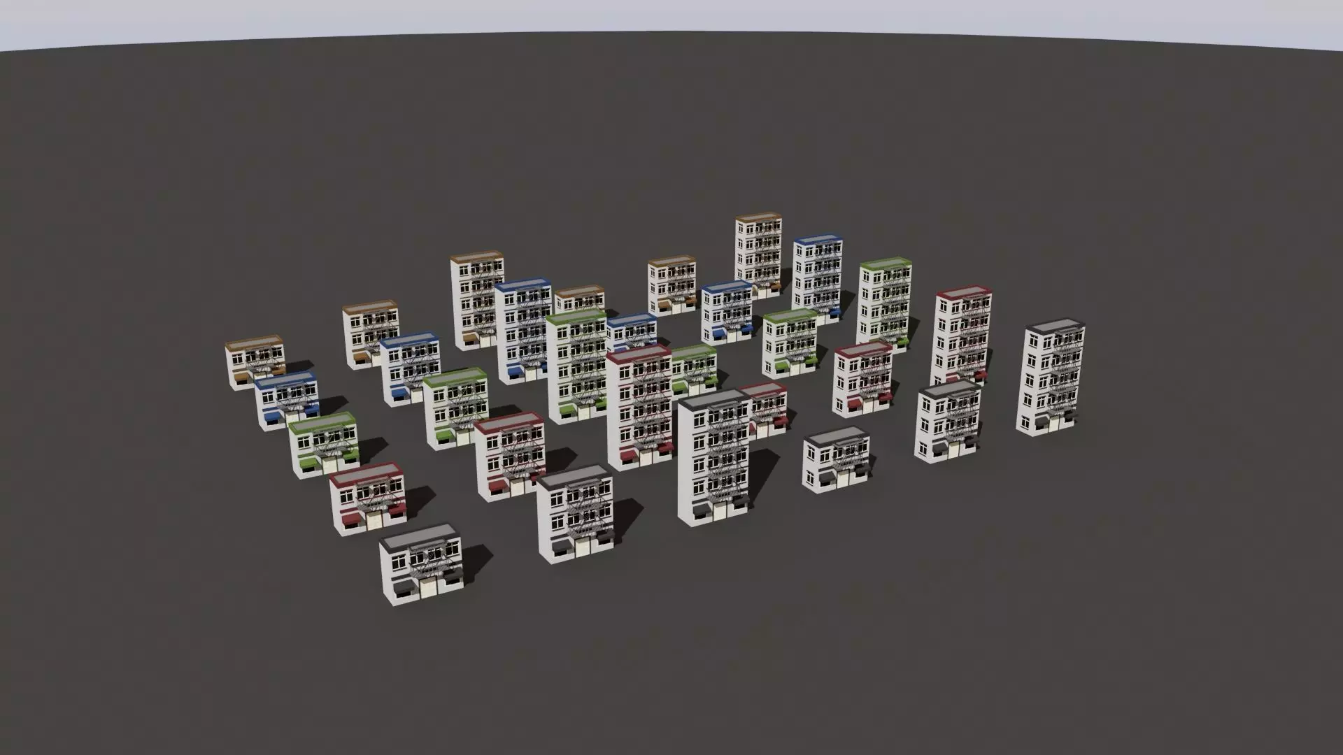 Cartoon Building Low Poly Building J 30 Variant Low-poly 3D model_0