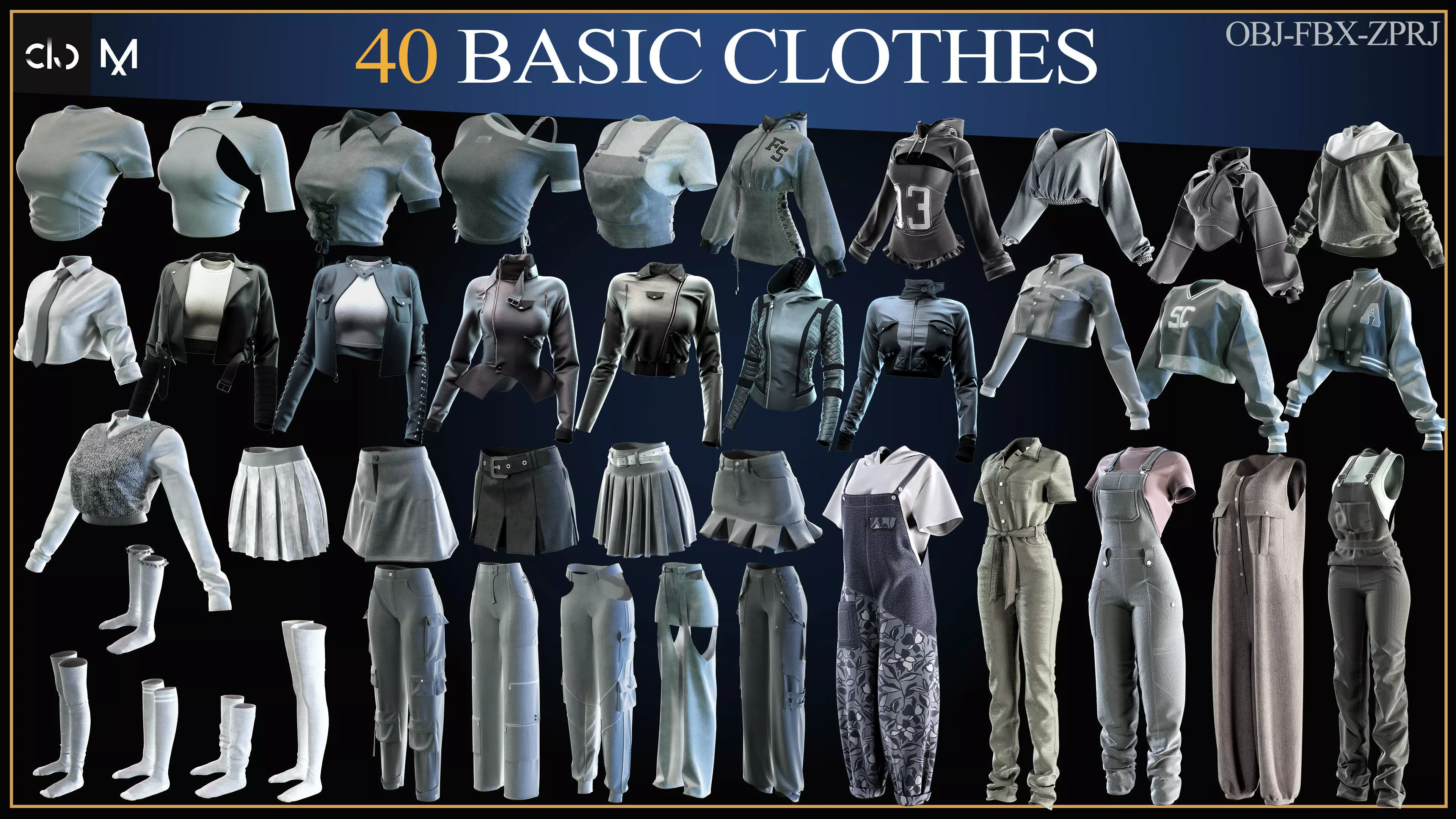 40 Models of Female clothing 3D model