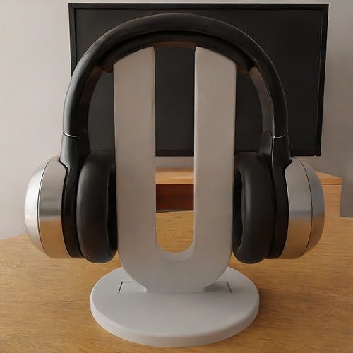 headphone holder stand letter u 3D print model