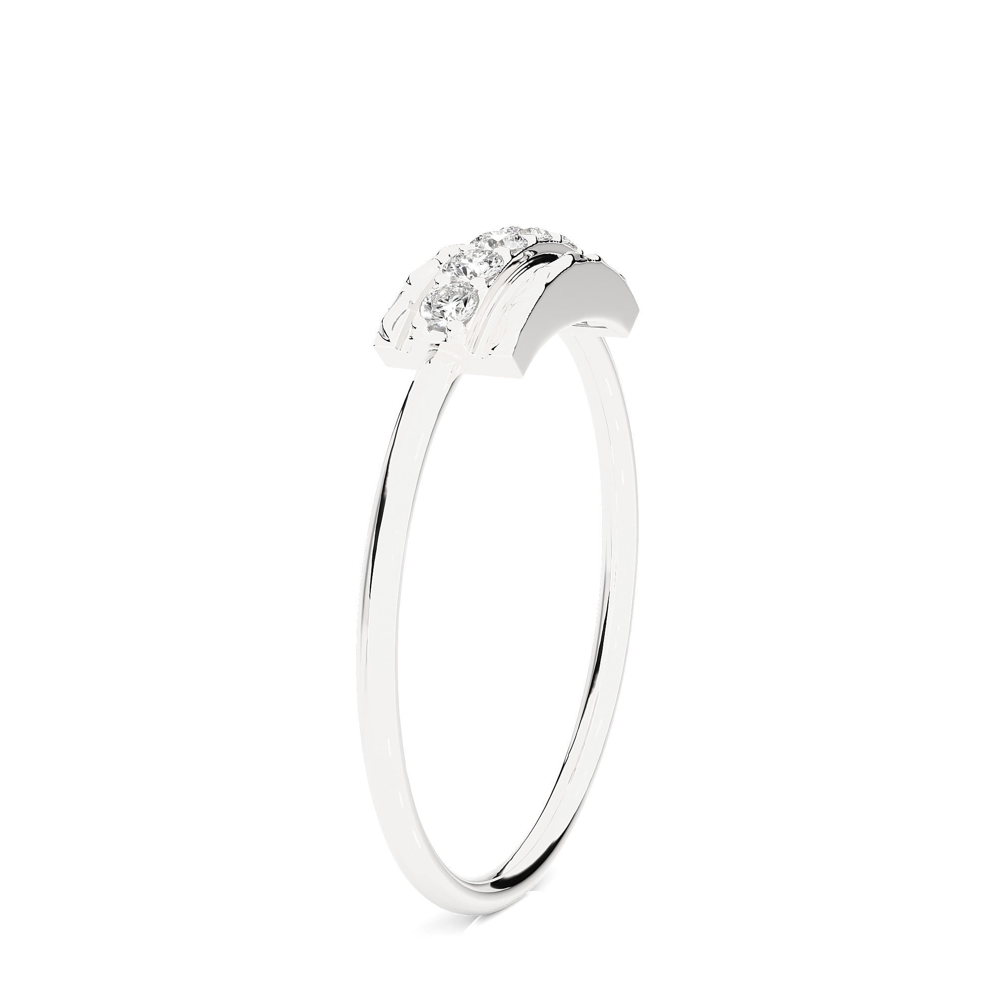 Light Minimalist Diamond Ring 3D print model_8