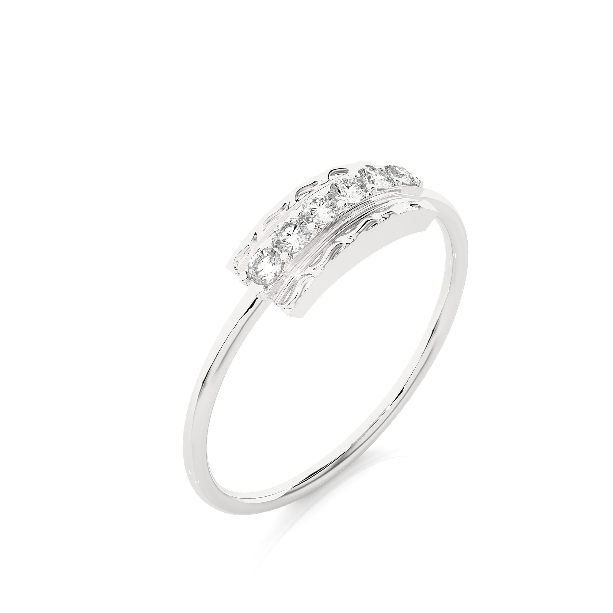 Light Minimalist Diamond Ring 3D print model_4