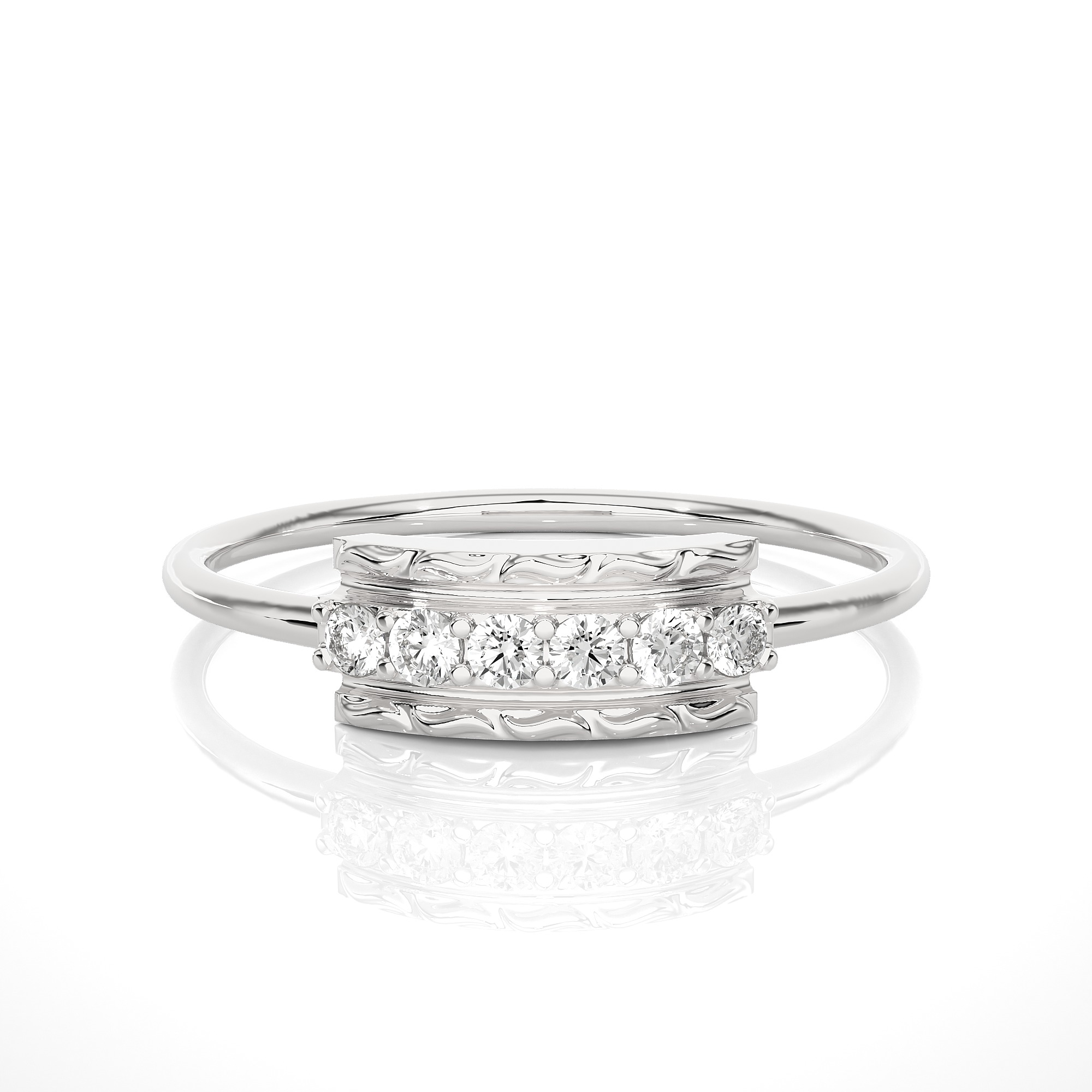 Light Minimalist Diamond Ring 3D print model_1