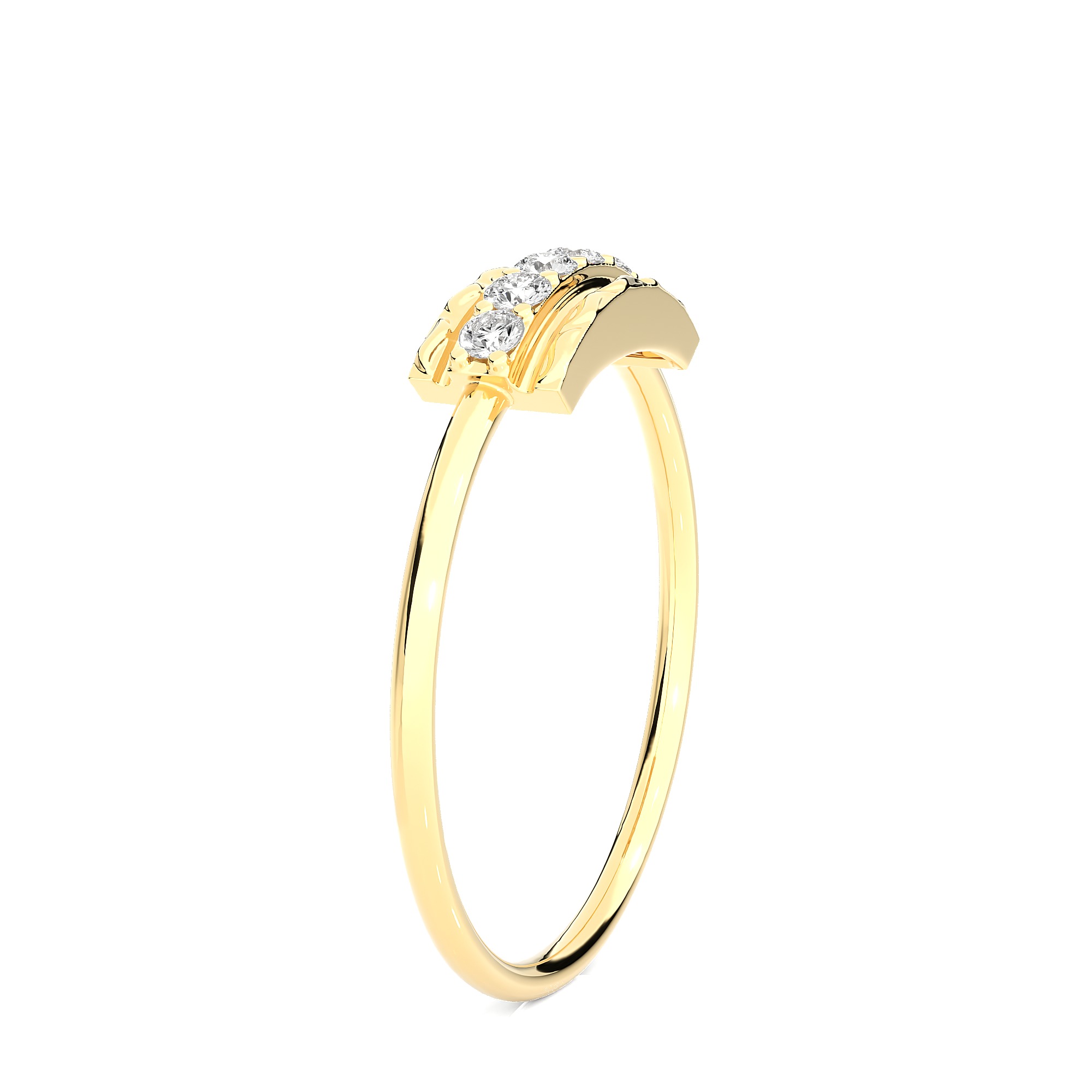 Light Minimalist Diamond Ring 3D print model_9
