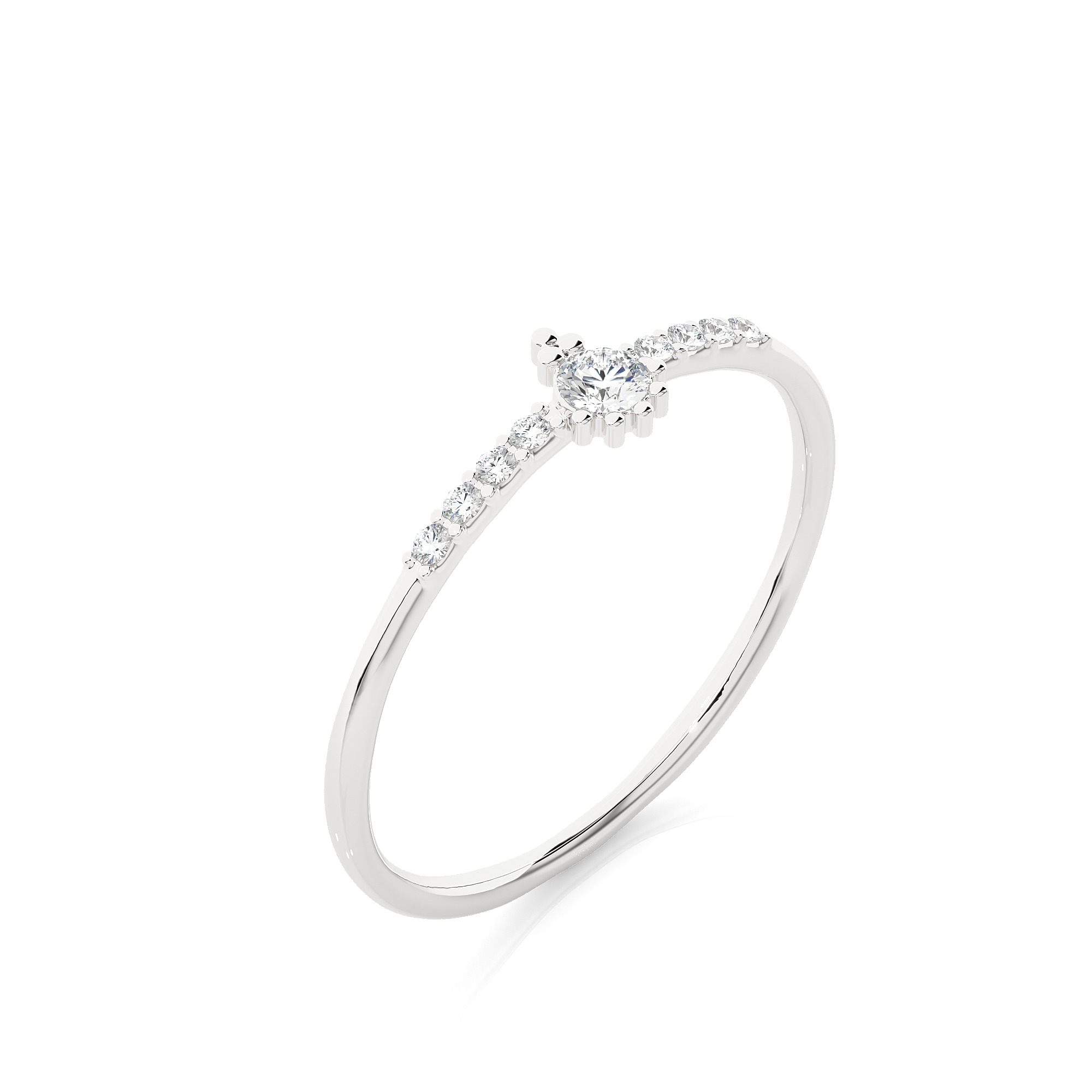 Light Minimalist Diamond Ring 3D print model_3