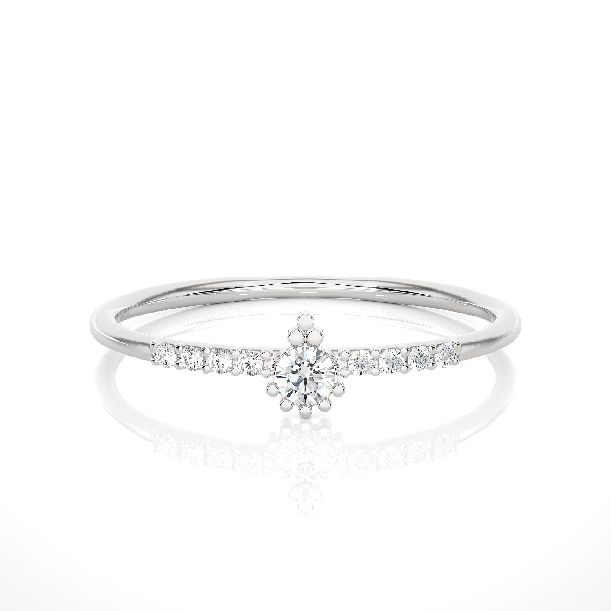 Light Minimalist Diamond Ring 3D print model_2