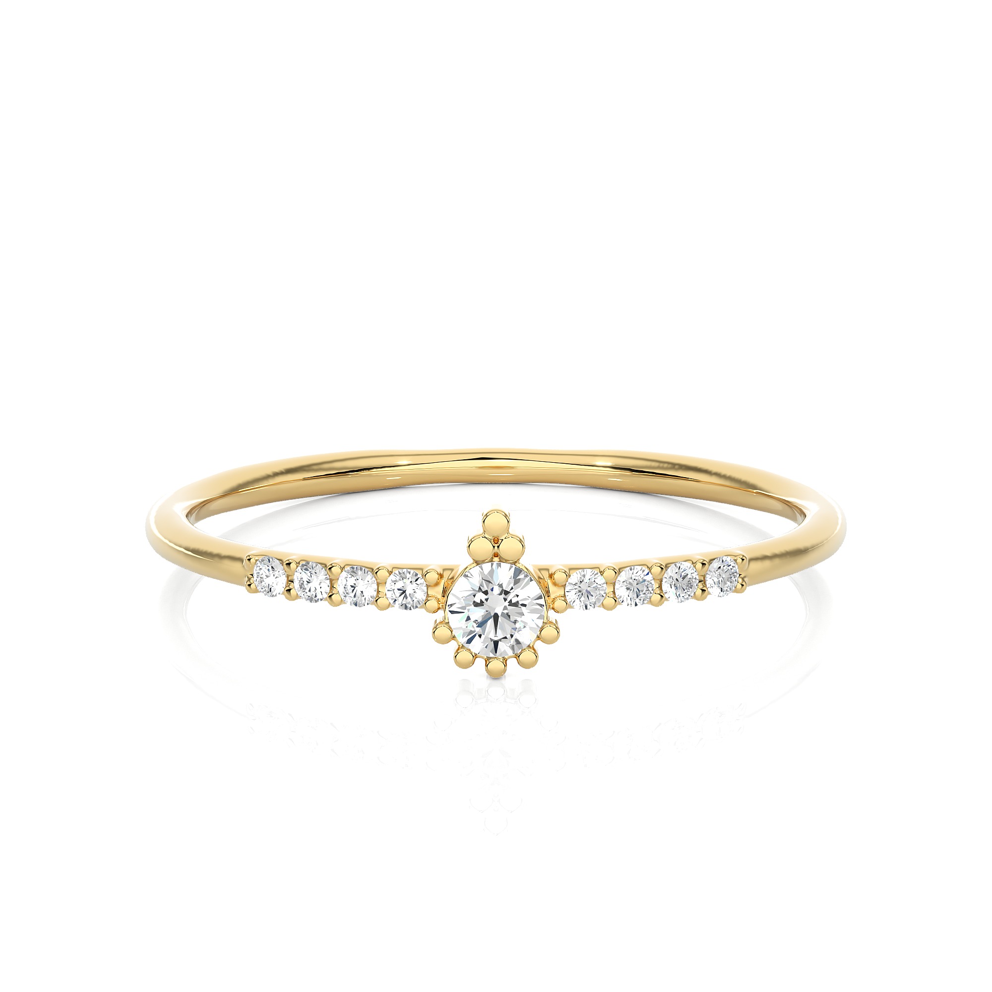 Light Minimalist Diamond Ring 3D print model_1