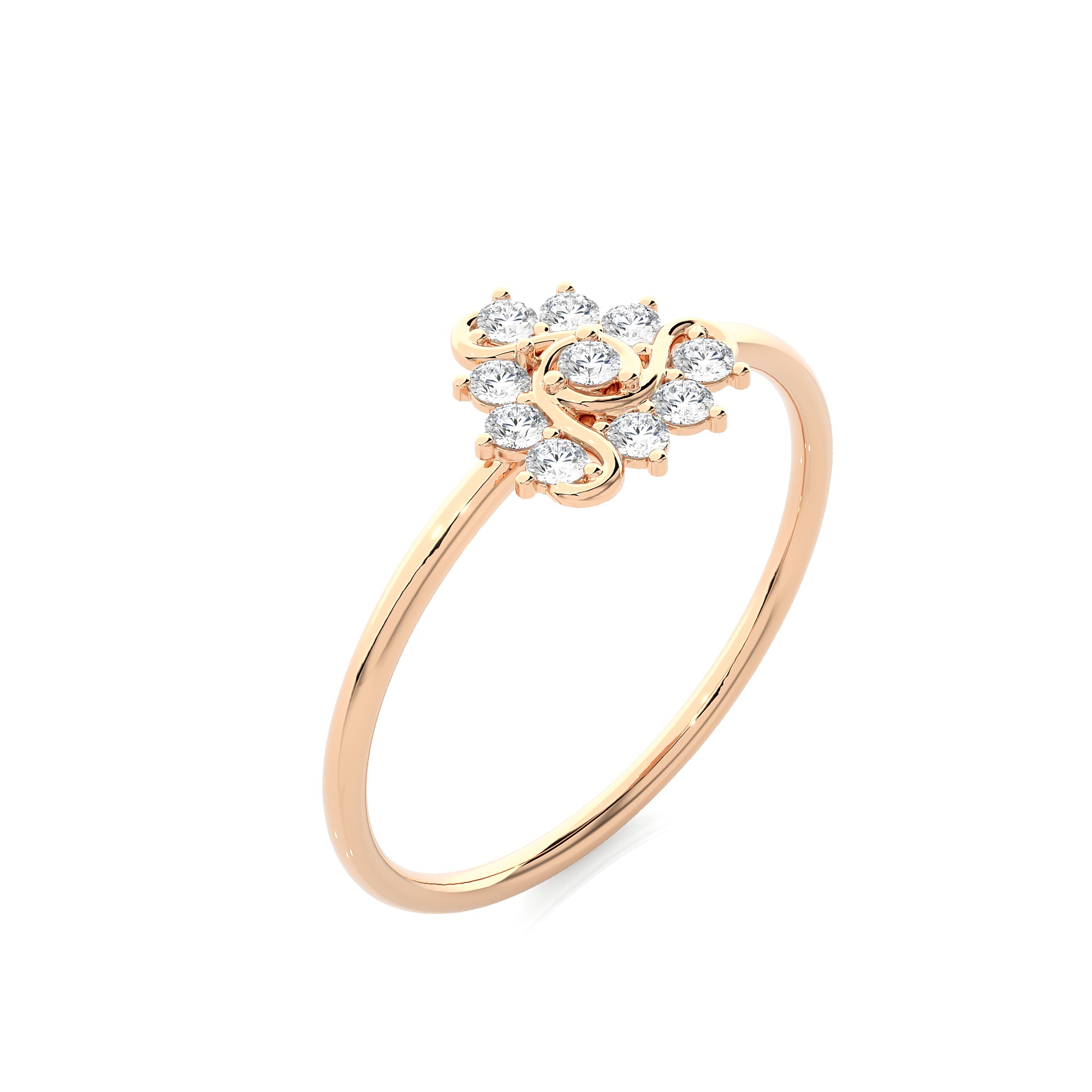 Light Minimalist Diamond Ring 3D print model_10