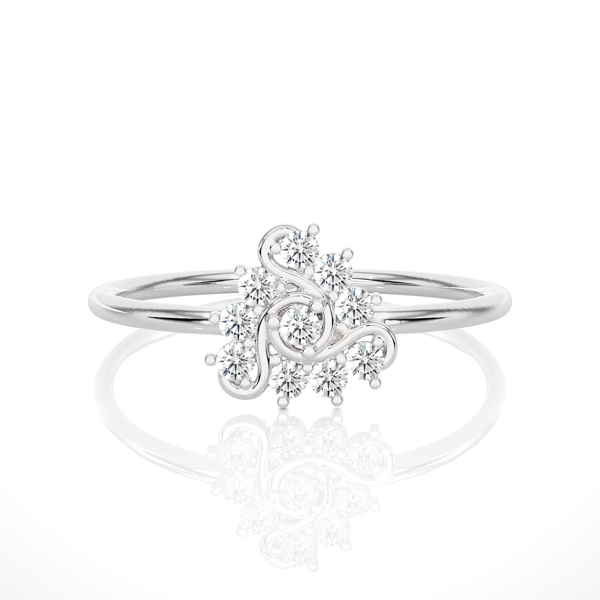 Light Minimalist Diamond Ring 3D print model_4